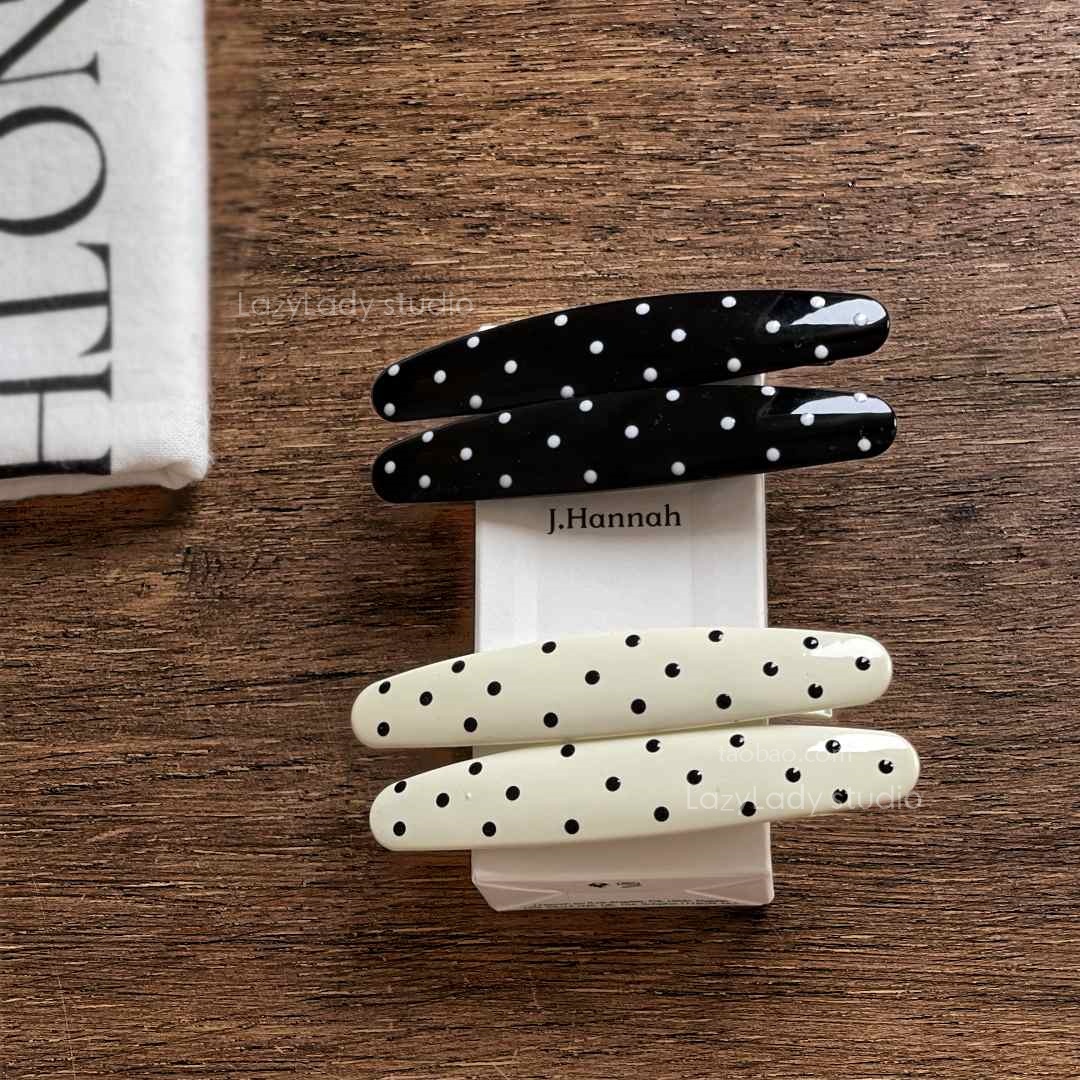 一对鸭嘴夹 合金系列精致波点樱桃chic边夹碎发夹子侧边发夹女