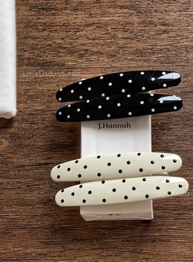 一对鸭嘴夹 合金系列精致波点樱桃chic边夹碎发夹子侧边发夹女