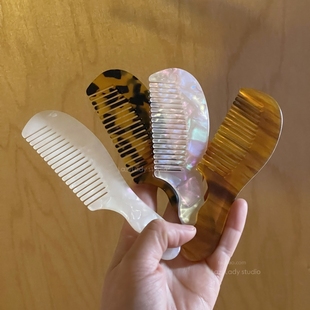 醋酸小梳子 便携防静电手持手柄梳头梳子 独特小众高级感头梳
