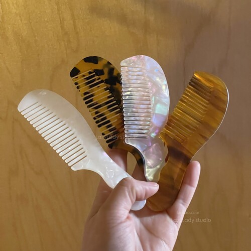 醋酸小梳子~独特小众高级感头梳 便携防静电手持手柄梳头梳子