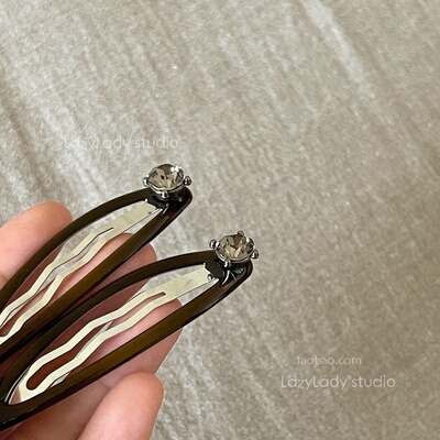 一对装~咖色耐看洋气发夹 气质小众高级感边夹碎发夹子发卡女