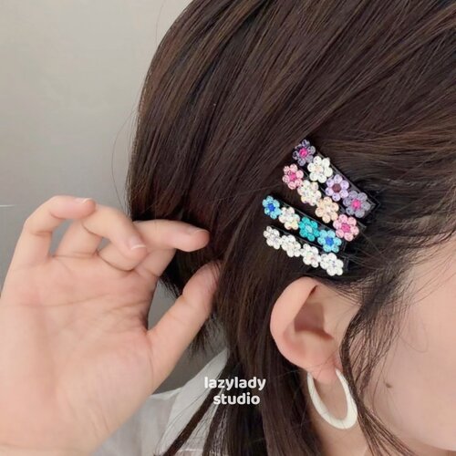 精致blingbling闪耀小发夹 边夹彩色水钻碎发夹子发卡边夹鸭嘴夹