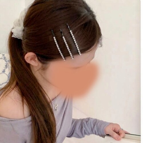 3个装！高级简约洋气合金水钻连排发夹 女团感时髦blingbling边夹