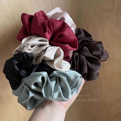 跑量款 基础百搭素色缎面头花 简约肠圈肥肠发圈头绳 女