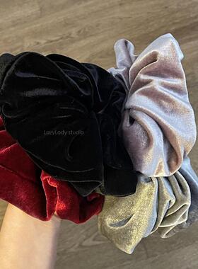 4色~丝绒基础简约气质百搭大肠圈 秋冬氛围感头花马尾发圈发绳女