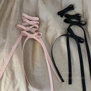 4个一套 ins风日韩精致小发夹 盘发造型可爱俏皮蝴蝶结飘带边夹女