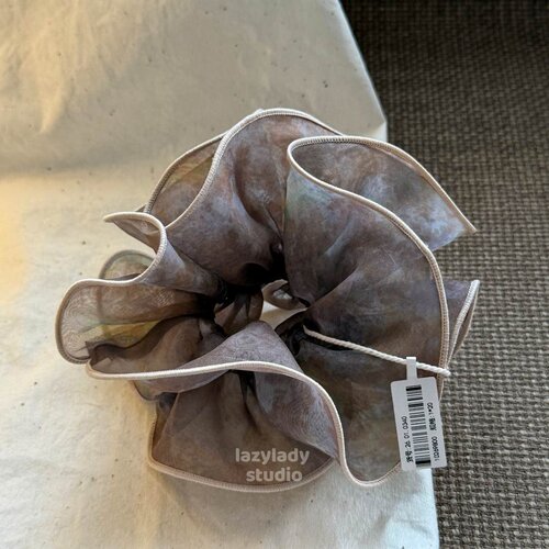 复古小众油画感不撞款头花 欧根纱立挺饱满马尾丸子头发圈肠圈女