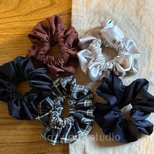 小肠发绳马尾头绳丸子头发饰女 格纹实用高弹力发圈 跑量款 推荐