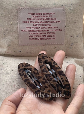 一对 ins风豹纹刘海夹bb夹子碎发夹边夹侧边固定发卡辣妹头饰