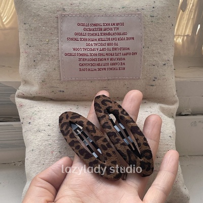 一对 ins风豹纹刘海夹bb夹子碎发夹边夹侧边固定发卡辣妹头饰