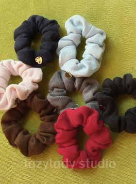 7色！实用小圈纯色针织肠圈 百搭小爱心马尾丸子头发绳扎发皮圈女