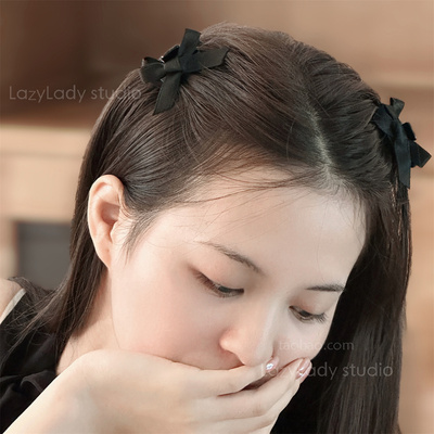 缎面chao精致蝴蝶结发卡