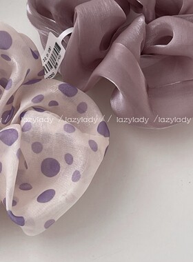 店主力推款！低调又复古时髦的波点暗紫色肥肠圈 耐看！大肠发圈