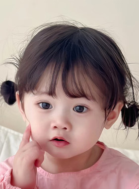 儿童假发女双丸子头短卷发宝宝发