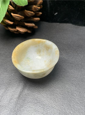 天然缅甸黄翡翠A货老坑手工精雕玉石杯子功夫茶杯养生杯可用茶具