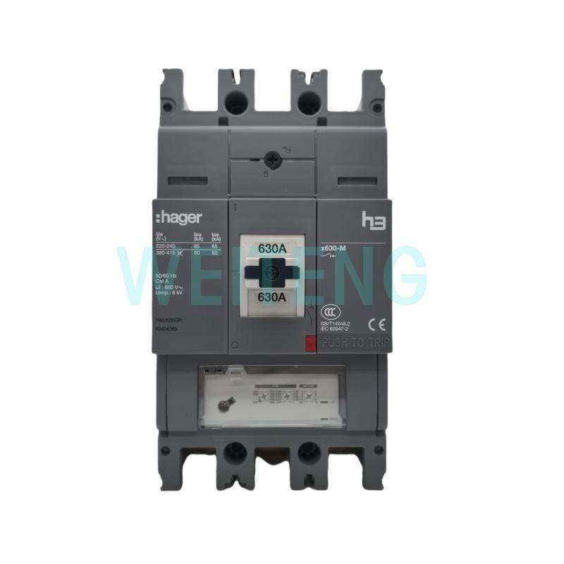 HAGER海格电气 X630-M 塑壳断路器 HMJ630GR 三相总闸H3空气开关