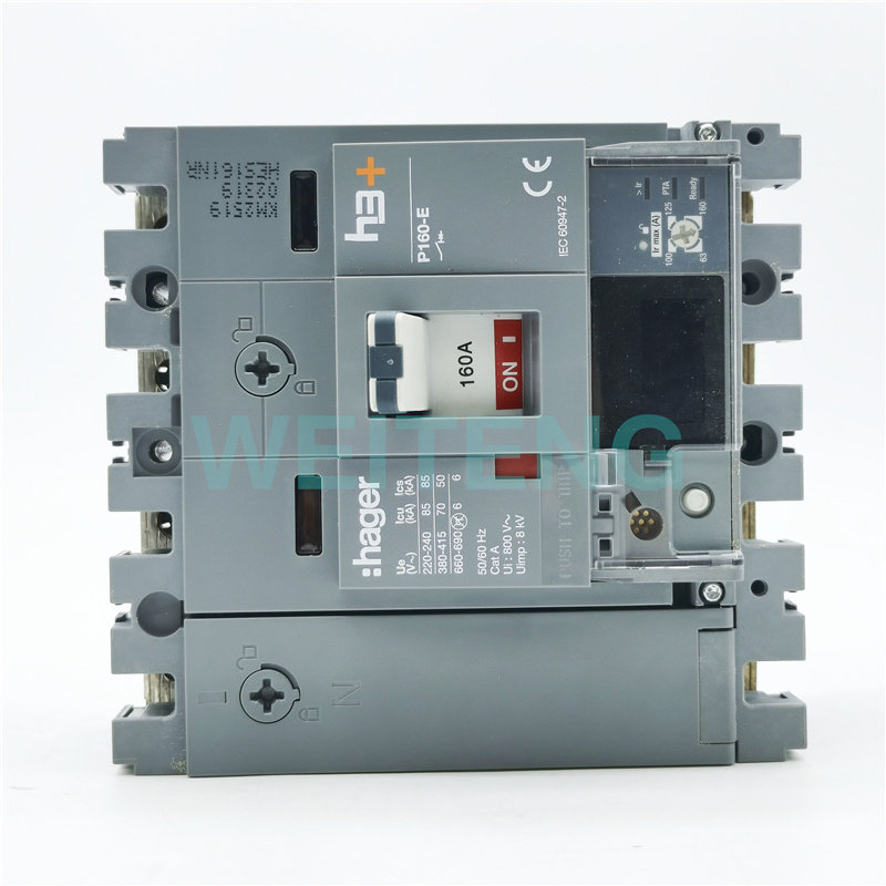 HAGER海格 HES161NR 三相四线4P 160A塑壳断路器 H3+电子式P160-E