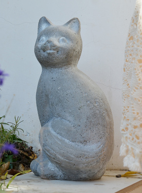 花园造景装饰树脂猫摆件