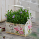 法式 饰长方形花盆花篮花园杂货工具收纳篮花店插鲜切花花器 家居装