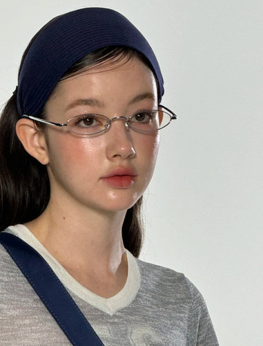 404的店复古小框椭圆金属近视眼镜架素颜平光镜框斯文男女