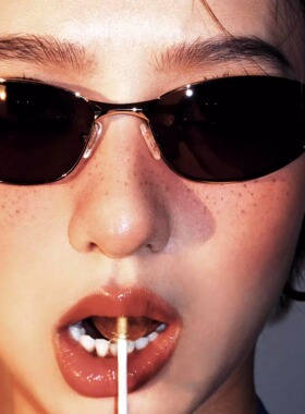 404的店金属复古小众Y2K弧面墨镜千禧辣妹街拍太阳眼镜未来科技感