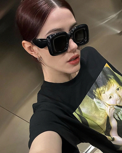 404 凹造型街拍太阳眼镜 店未来风大方框气泡Y2K墨镜ins网红同款