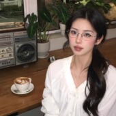 404 店复古小方圆框纯钛眼镜超轻配度数近视素颜防蓝光镜框斯文