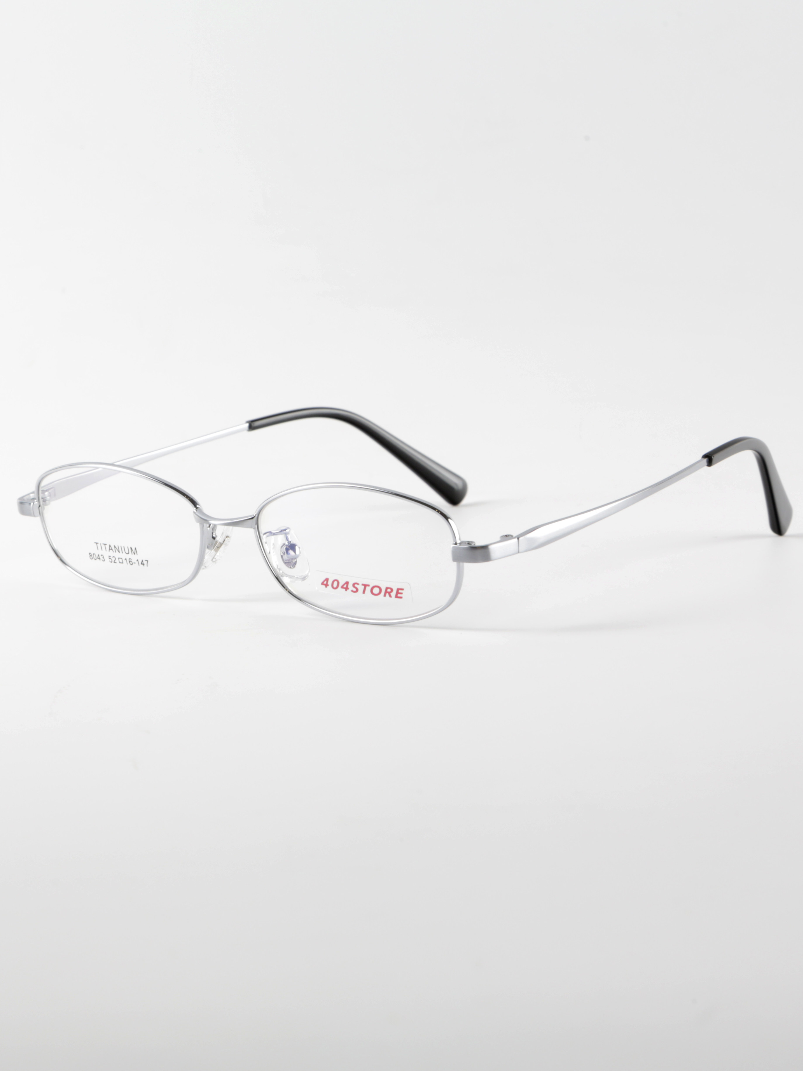 thumbnail for 404 shop Sven Japanese rectangular silver pure titanium glasses with prescription frames and myopia frames ultra-light for men and women