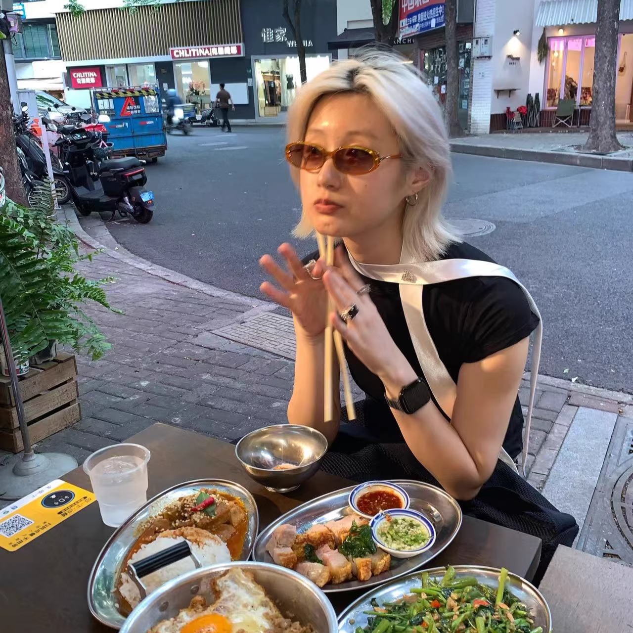 404的店复古椭圆板材墨镜90年代原创太阳眼镜凹造型时髦防紫外线