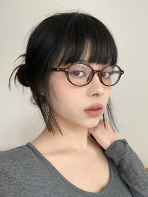 404的店韩版书呆子复古椭圆小框TR90眼镜配度数高度近视素颜平光