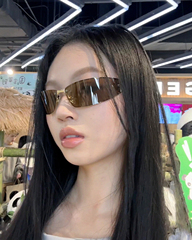 【原创自制】404的店复古新浪潮连体金属90s时髦墨镜Y2K太阳眼镜