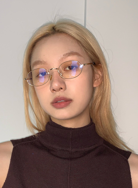 404的店复古椭圆框眼镜架可配度数高质量合金防蓝光2025年春眼镜