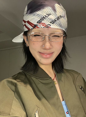 404的金属斯文长方框Y2K眼镜配度数凹造型时髦小众斯文男女显脸小