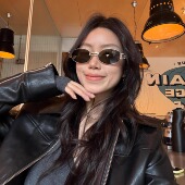 404 椭圆金属墨镜Y2K时髦优雅街拍太阳眼镜防紫外线男女酷 店韩版