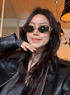 404的店韩版椭圆金属墨镜Y2K