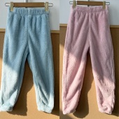 84儿童毛茸茸收口长裤 舒适柔软可爱保暖家居裤 睡裤 可穿H26