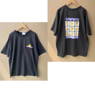 2M1-3日系卡通刺绣简约大码T恤设计感宽松男女同款打底上衣Y25-9