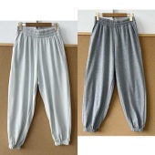 H26 松紧腰束脚高腰显瘦慵懒风松弛感卫裤 102春秋运动休闲裤