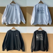 卫衣舒适随性松弛感遮肉圆领上衣J25 16秋冬慵懒风印花长袖