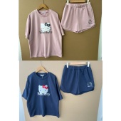 74夏季 运动休闲短裤 款 楼1 甜美猫印花短袖 T恤 H25