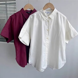 宽松通勤文艺日系百搭老钱风上衣纯棉Y26 衬衫 85气质短袖 楼1