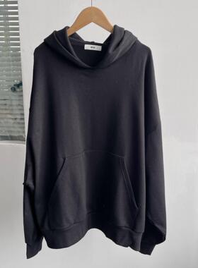 微瑕韩系灰色长袖连帽卫衣秋季新款慵懒风宽松时尚中长款上衣H10