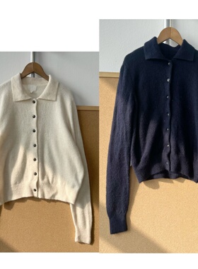 南11-73糯叽叽！秋冬季针织纽扣开衫翻领长袖慵懒风舒适显瘦Y26-1