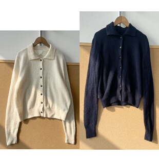 73糯叽叽 慵懒风舒适显瘦Y26 秋冬季 翻领长袖 针织纽扣开衫 南11