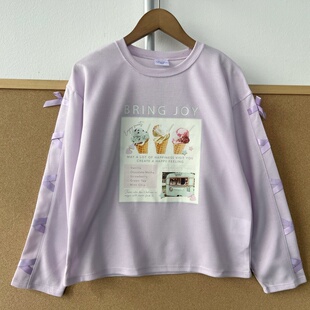 T恤百搭洋气可爱卡通上衣套头打底Y26 圆领设计感长袖 5儿童款