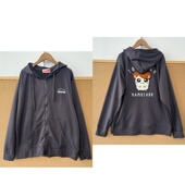 卫衣外套慵懒风可爱简约字母刺绣韩系Y26 79长袖 拉链连帽开衫