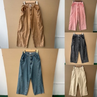 高腰百搭舒适气质日系复古休闲宽松设计感J25 牛仔裤 2M1