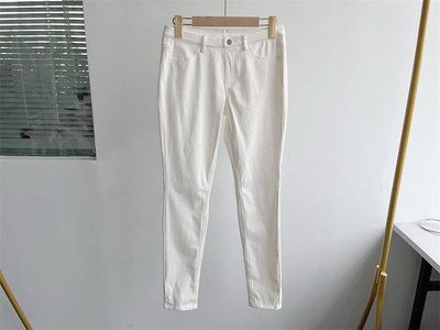 微瑕春夏季修身显瘦时尚百搭牛仔裤白色简约休闲长裤韩版复古C8