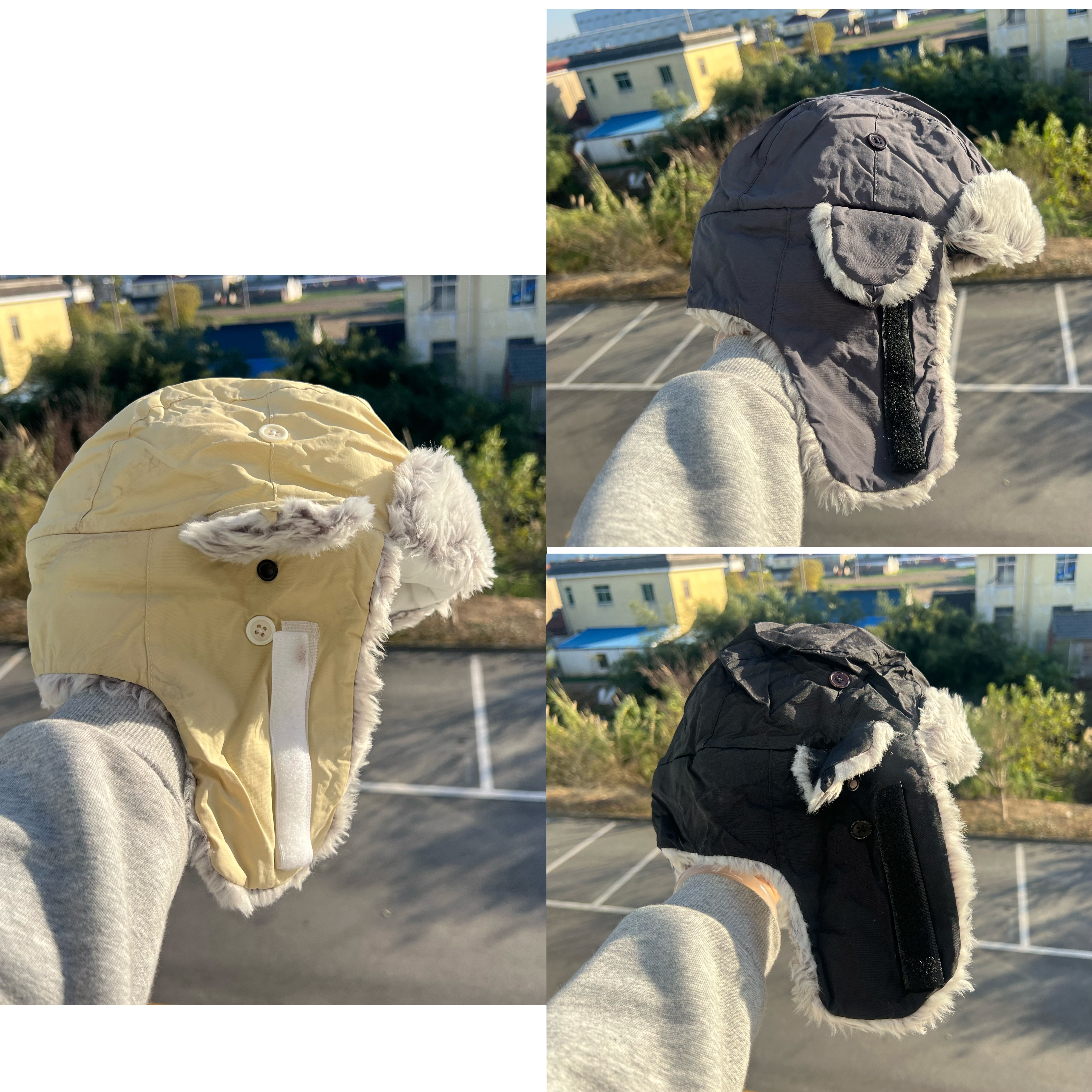 2X-76雷锋帽女冬季保暖护耳帽户外骑车御寒滑雪帽魔术贴H25-11