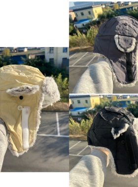 2X-76雷锋帽女冬季保暖护耳帽户外骑车御寒滑雪帽魔术贴H25-11